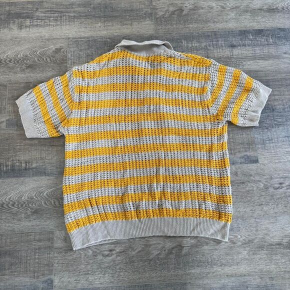 Zara Striped Knot Polo Taupe Brown - Picture 3 of 3